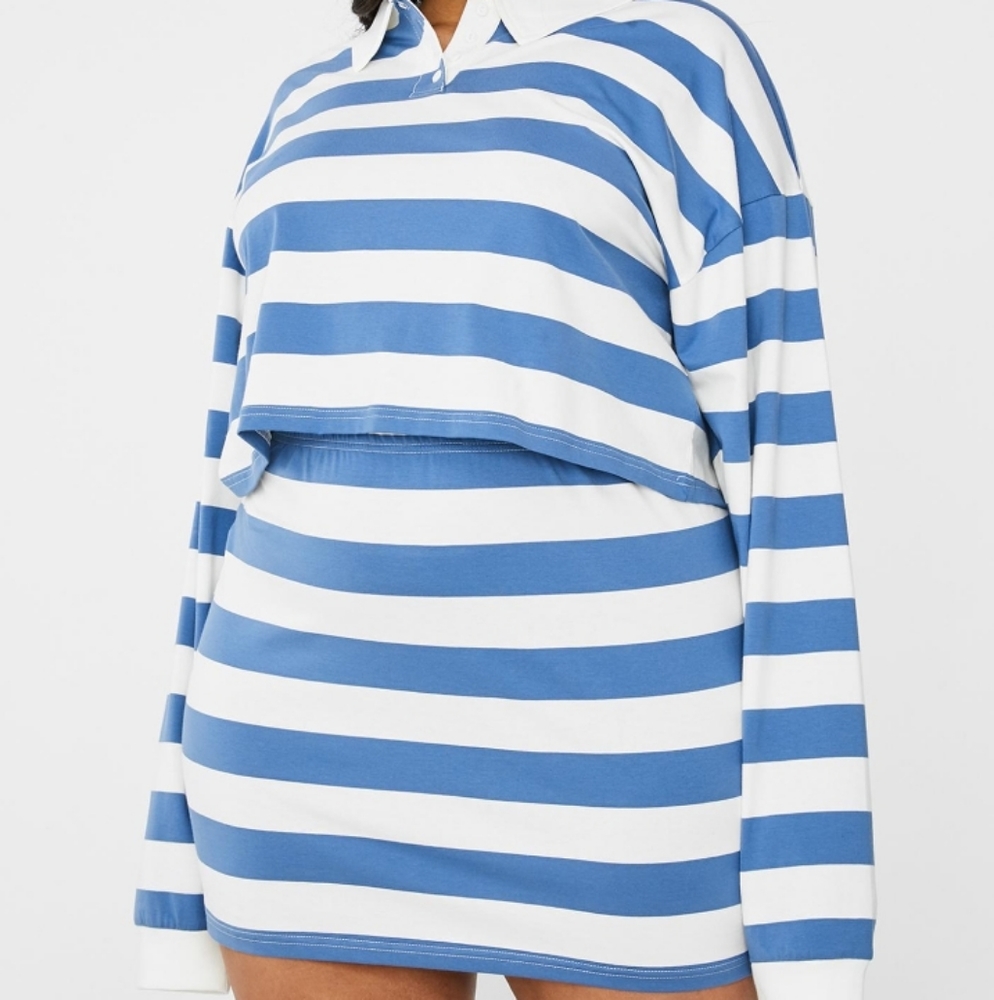 Dolls kill rugby crop 2 piece skirt set XXL
